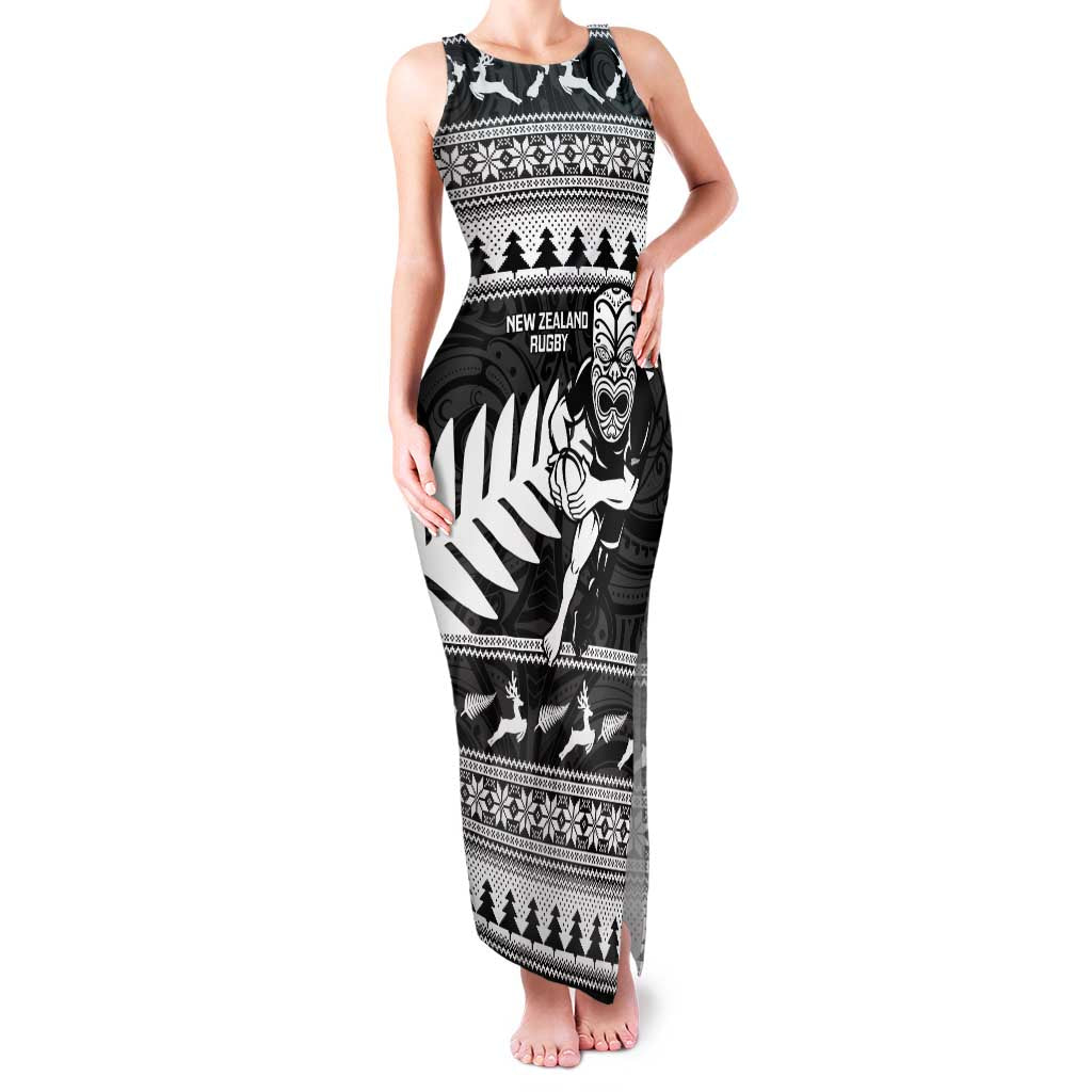 New Zealand Christmas Rugby Personalised Family Matching Tank Maxi Dress and Hawaiian Shirt Meri Kirihimete All Black Maori - Aussie Hoodie