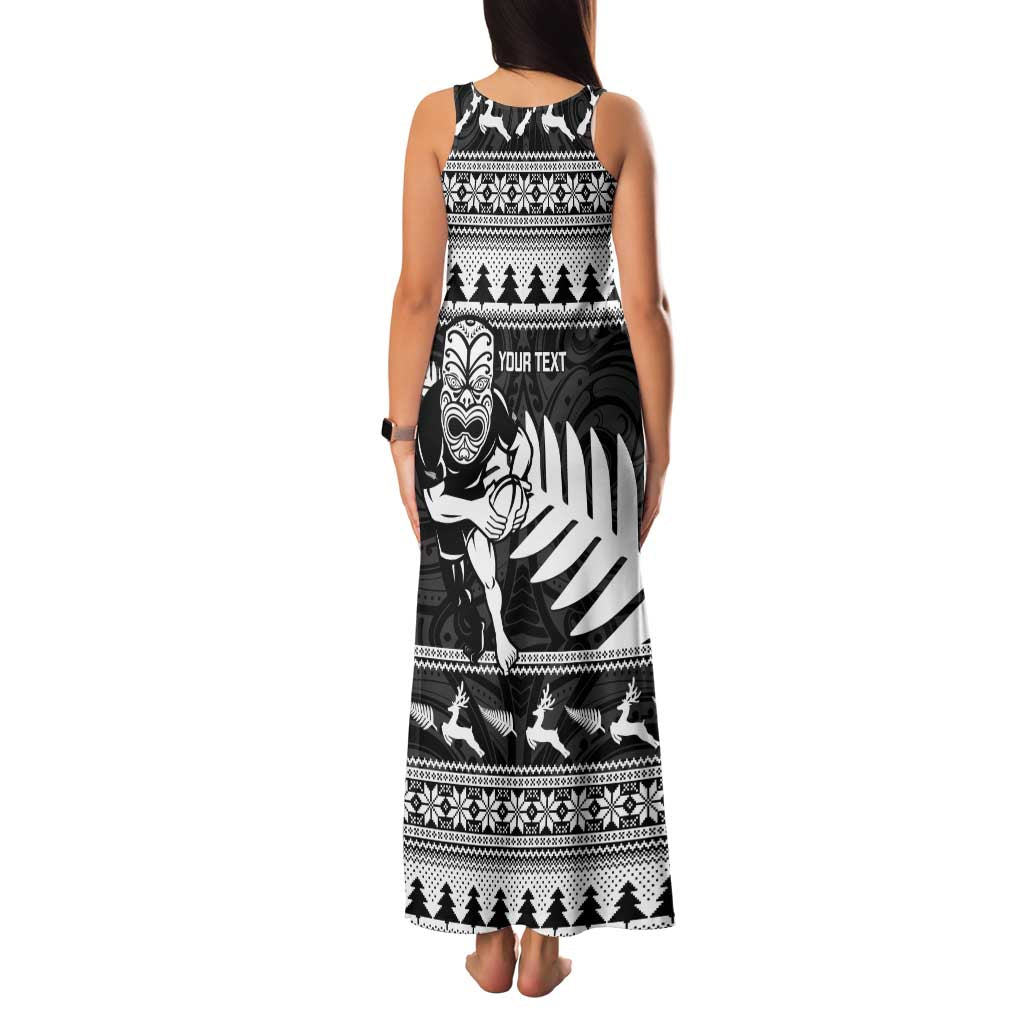 New Zealand Christmas Rugby Personalised Family Matching Tank Maxi Dress and Hawaiian Shirt Meri Kirihimete All Black Maori - Aussie Hoodie
