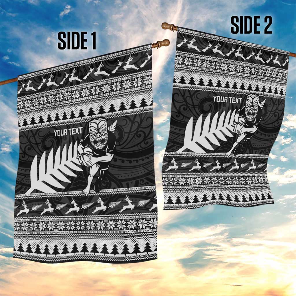 New Zealand Christmas Rugby Personalised Garden Flag Meri Kirihimete All Black Maori - Aussie Hoodie