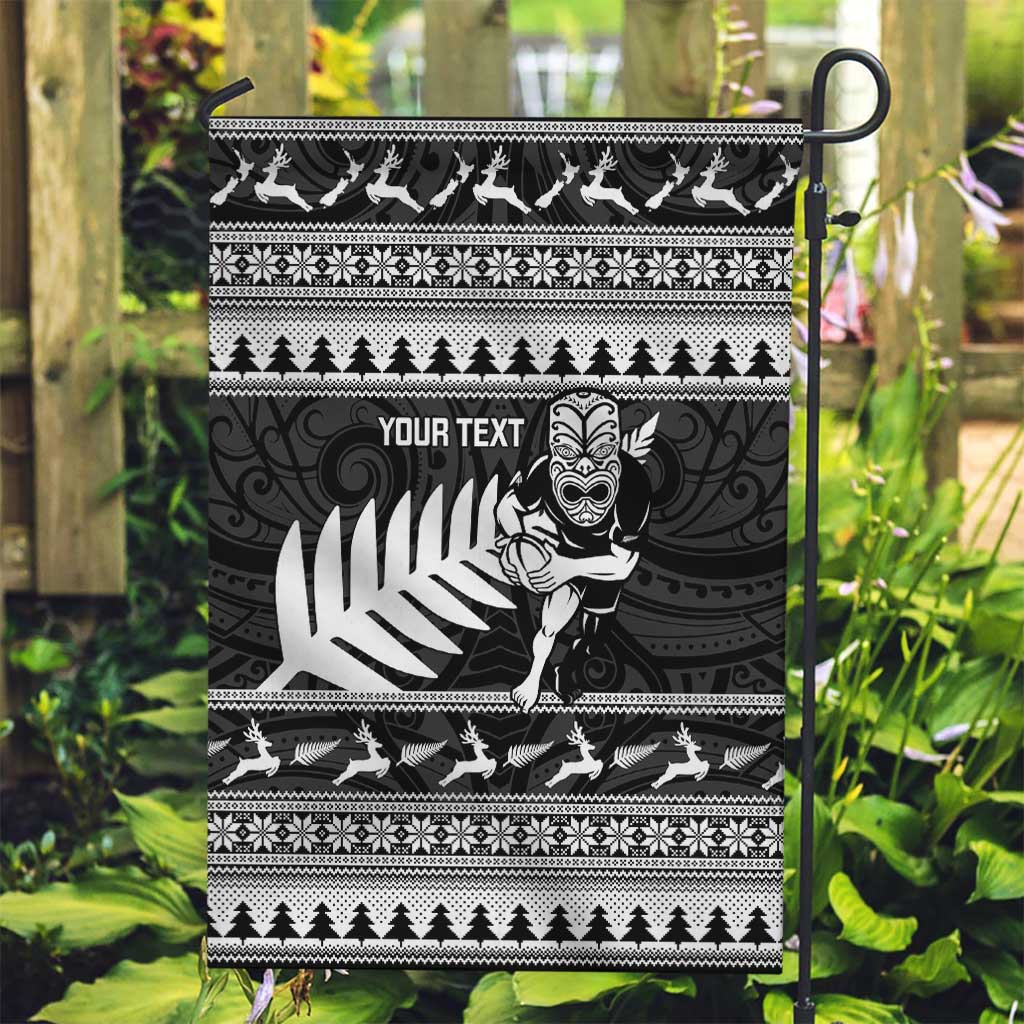New Zealand Christmas Rugby Personalised Garden Flag Meri Kirihimete All Black Maori - Aussie Hoodie