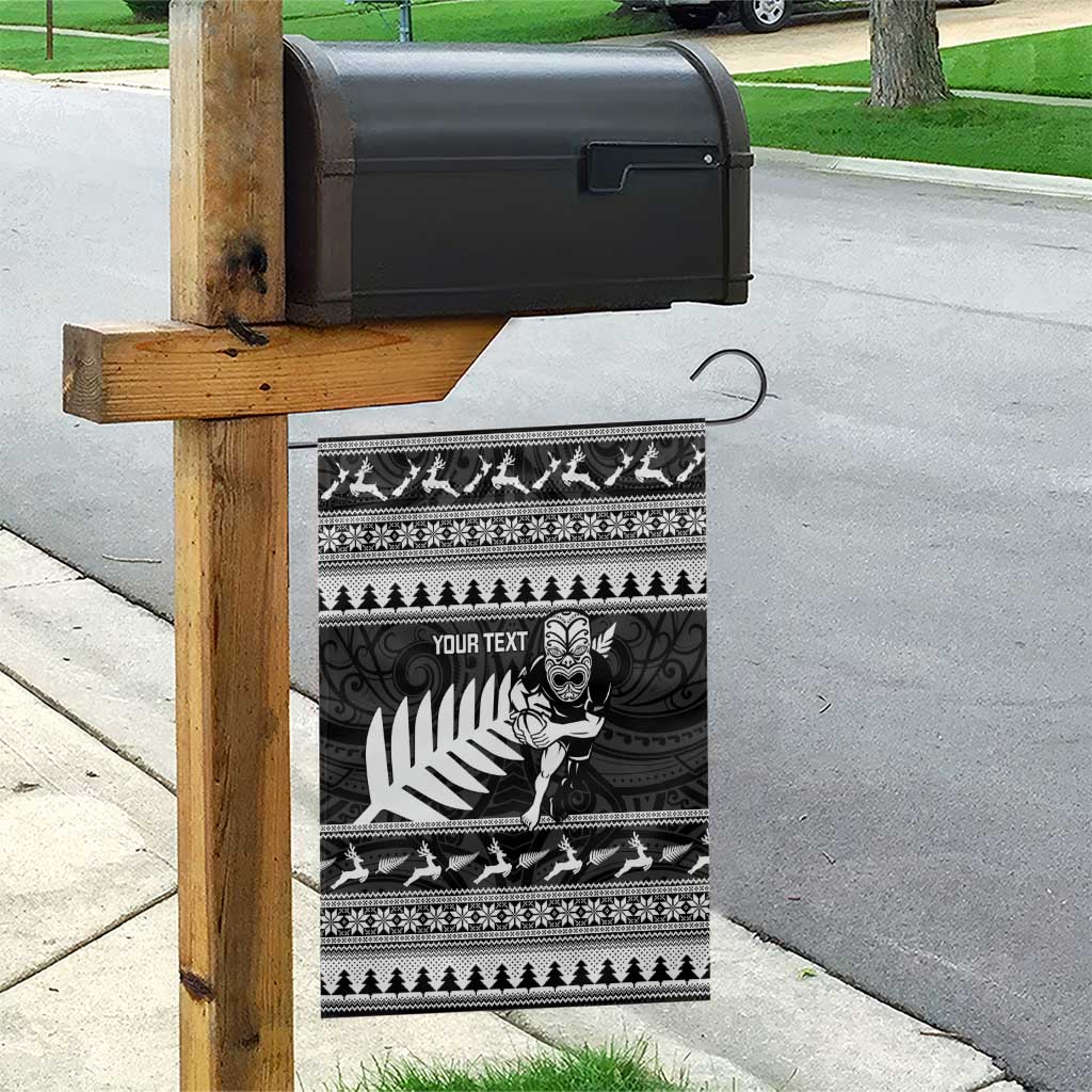 New Zealand Christmas Rugby Personalised Garden Flag Meri Kirihimete All Black Maori - Aussie Hoodie