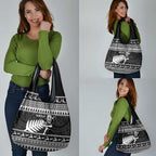 New Zealand Christmas Rugby Personalised Grocery Bag Meri Kirihimete All Black Maori - Aussie Hoodie