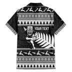 New Zealand Christmas Rugby Personalised Hawaiian Shirt Meri Kirihimete All Black Maori - Aussie Hoodie