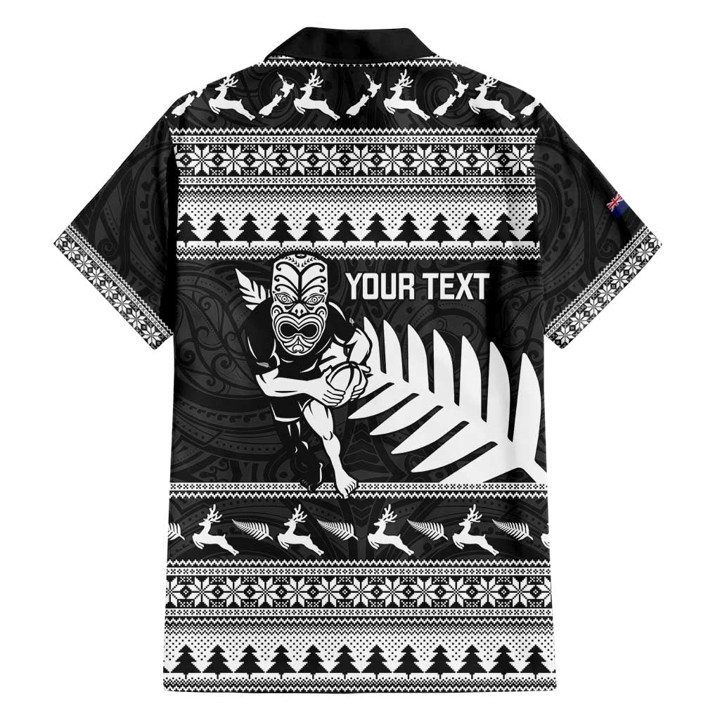 New Zealand Christmas Rugby Personalised Hawaiian Shirt Meri Kirihimete All Black Maori - Aussie Hoodie