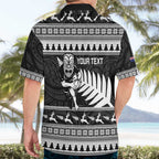New Zealand Christmas Rugby Personalised Hawaiian Shirt Meri Kirihimete All Black Maori - Aussie Hoodie