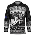 New Zealand Christmas Rugby Personalised Hockey Jersey Meri Kirihimete All Black Maori - Aussie Hoodie