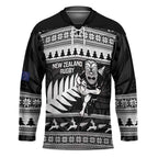 New Zealand Christmas Rugby Personalised Hockey Jersey Meri Kirihimete All Black Maori - Aussie Hoodie