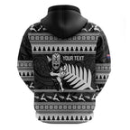 New Zealand Christmas Rugby Personalised Hoodie Meri Kirihimete All Black Maori - Aussie Hoodie