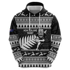 New Zealand Christmas Rugby Personalised Hoodie Meri Kirihimete All Black Maori - Aussie Hoodie