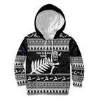 New Zealand Christmas Rugby Personalised Kid Hoodie Meri Kirihimete All Black Maori - Aussie Hoodie