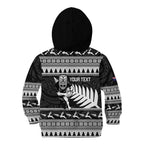 New Zealand Christmas Rugby Personalised Kid Hoodie Meri Kirihimete All Black Maori - Aussie Hoodie