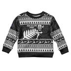 New Zealand Christmas Rugby Personalised Kid Ugly Christmas Sweater Meri Kirihimete All Black Maori - Aussie Hoodie