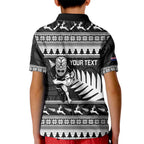 New Zealand Christmas Rugby Personalised Kid Polo Shirt Meri Kirihimete All Black Maori - Aussie Hoodie