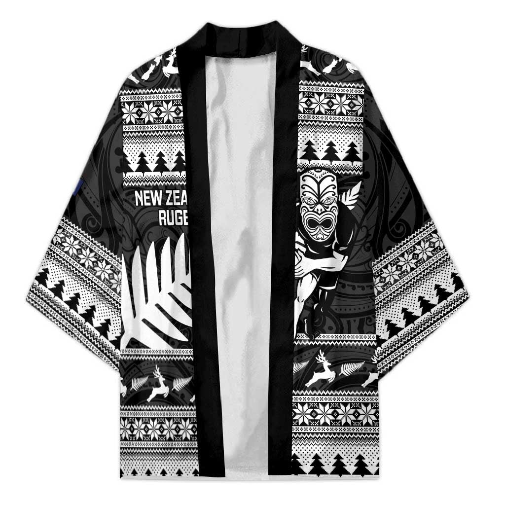 New Zealand Christmas Rugby Personalised Kimono Meri Kirihimete All Black Maori - Aussie Hoodie