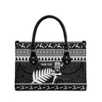 New Zealand Christmas Rugby Personalised Leather Bag Meri Kirihimete All Black Maori - Aussie Hoodie