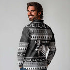 New Zealand Christmas Rugby Personalised Long Sleeve Polo Shirt Meri Kirihimete All Black Maori - Aussie Hoodie