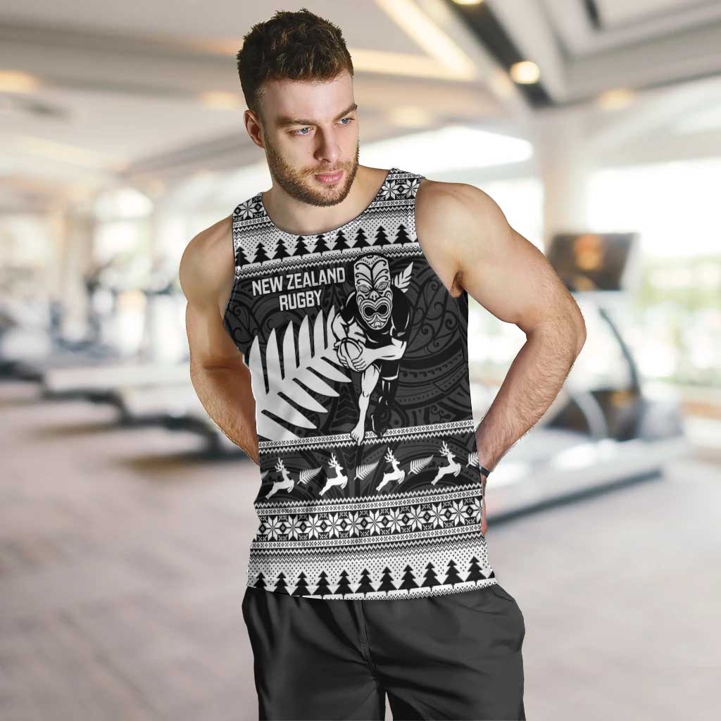 New Zealand Christmas Rugby Personalised Men Tank Top Meri Kirihimete All Black Maori - Aussie Hoodie
