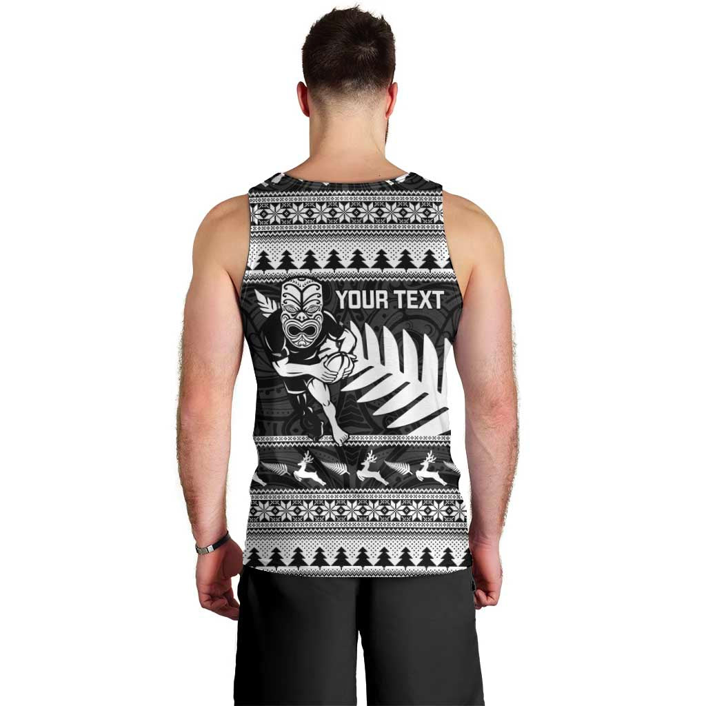 New Zealand Christmas Rugby Personalised Men Tank Top Meri Kirihimete All Black Maori - Aussie Hoodie