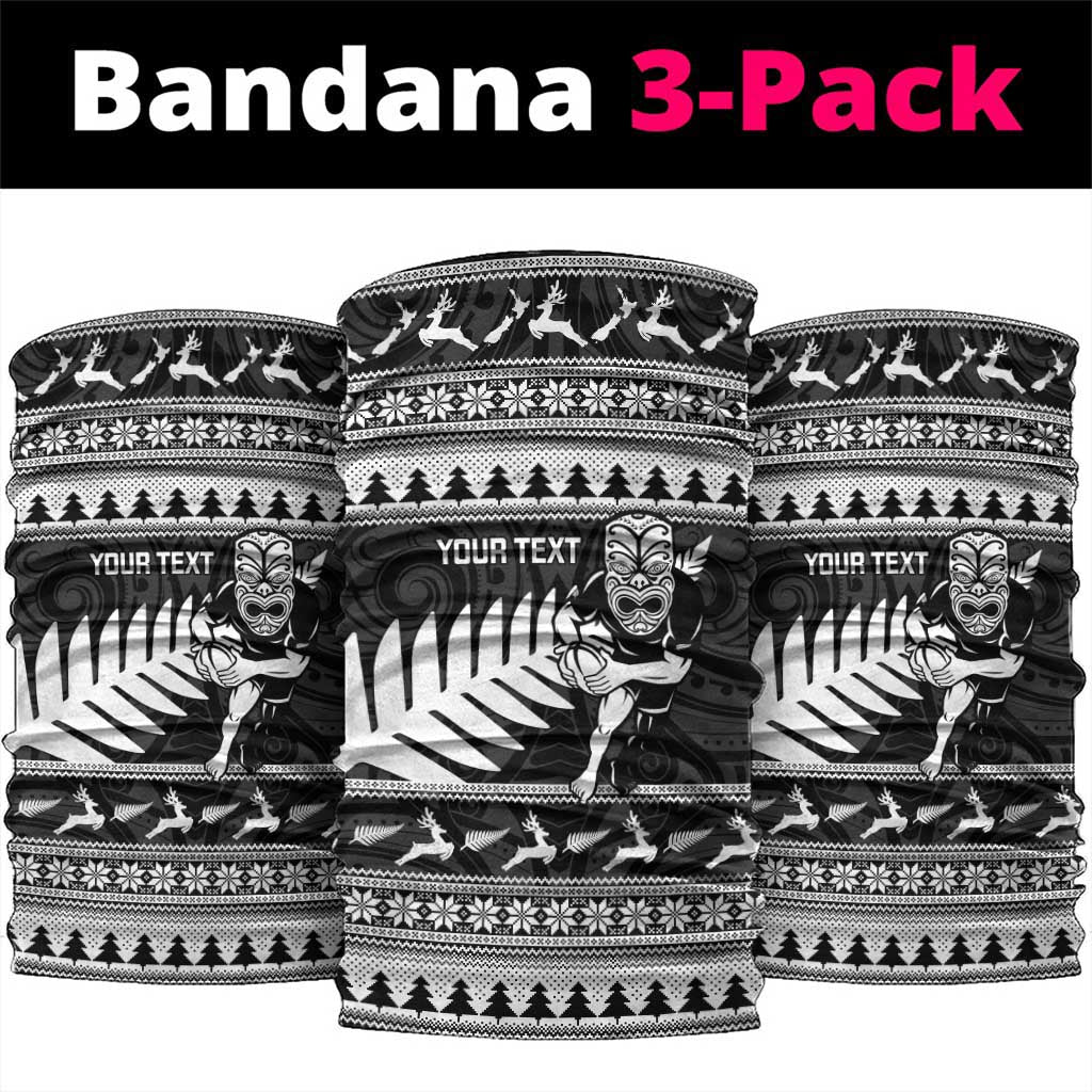New Zealand Christmas Rugby Personalised Neck Gaiter Meri Kirihimete All Black Maori - Aussie Hoodie
