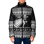 New Zealand Christmas Rugby Personalised Padded Jacket Meri Kirihimete All Black Maori - Aussie Hoodie