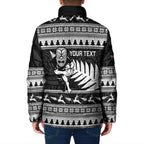 New Zealand Christmas Rugby Personalised Padded Jacket Meri Kirihimete All Black Maori - Aussie Hoodie