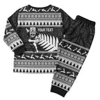 New Zealand Christmas Rugby Personalised Christmas Pajama Set Meri Kirihimete All Black Maori - Aussie Hoodie