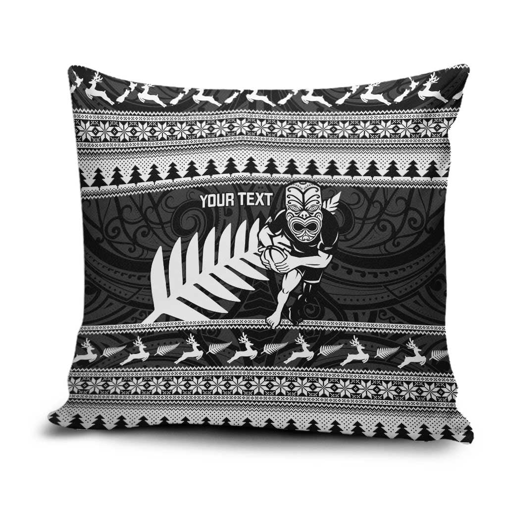 New Zealand Christmas Rugby Personalised Pillow Cover Meri Kirihimete All Black Maori - Aussie Hoodie