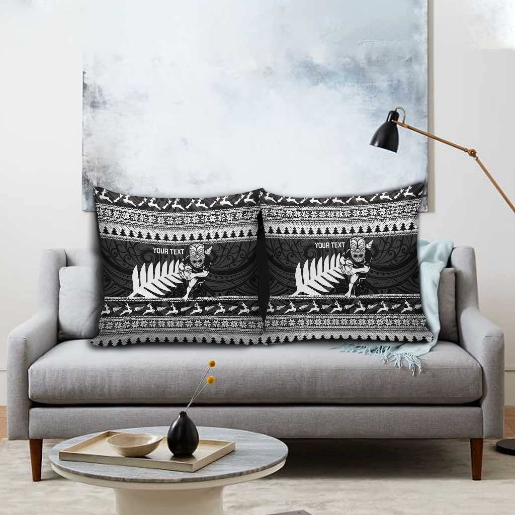 New Zealand Christmas Rugby Personalised Pillow Cover Meri Kirihimete All Black Maori - Aussie Hoodie