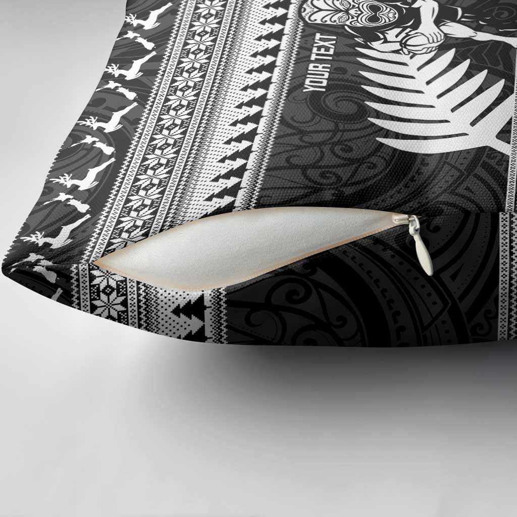 New Zealand Christmas Rugby Personalised Pillow Cover Meri Kirihimete All Black Maori - Aussie Hoodie
