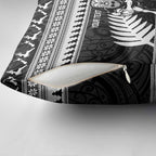New Zealand Christmas Rugby Personalised Pillow Cover Meri Kirihimete All Black Maori - Aussie Hoodie