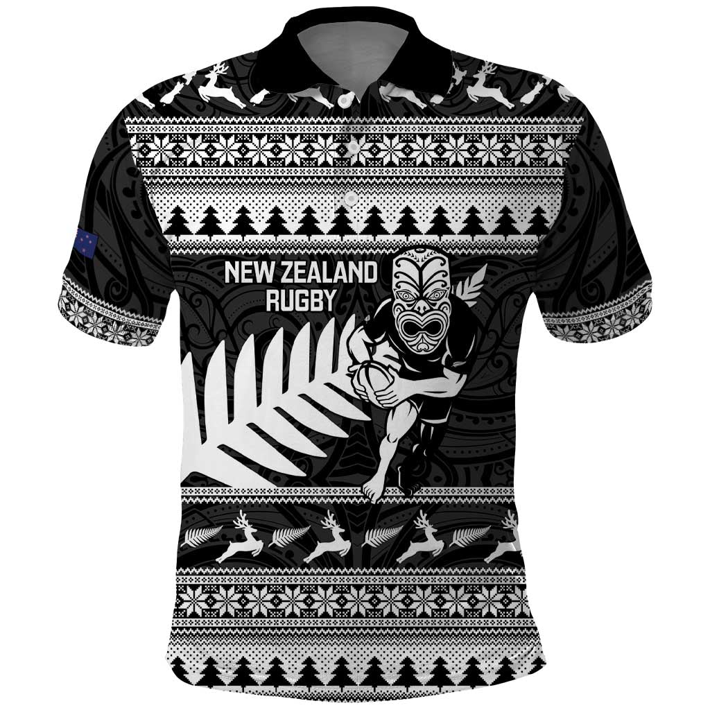 New Zealand Christmas Rugby Personalised Polo Shirt Meri Kirihimete All Black Maori - Aussie Hoodie