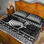 New Zealand Christmas Rugby Personalised Quilt Bed Set Meri Kirihimete All Black Maori - Aussie Hoodie