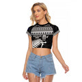 New Zealand Christmas Rugby Personalised Raglan Cropped T Shirt Meri Kirihimete All Black Maori - Aussie Hoodie