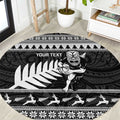 New Zealand Christmas Rugby Personalised Round Carpet Meri Kirihimete All Black Maori - Aussie Hoodie