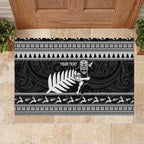 New Zealand Christmas Rugby Personalised Rubber Doormat Meri Kirihimete All Black Maori - Aussie Hoodie