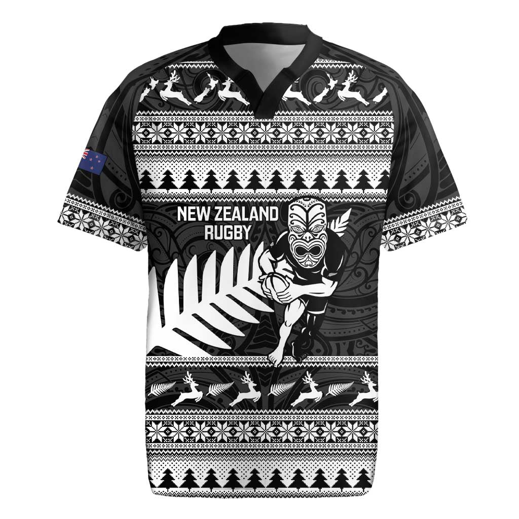New Zealand Christmas Rugby Personalised Rugby Jersey Meri Kirihimete All Black Maori - Aussie Hoodie