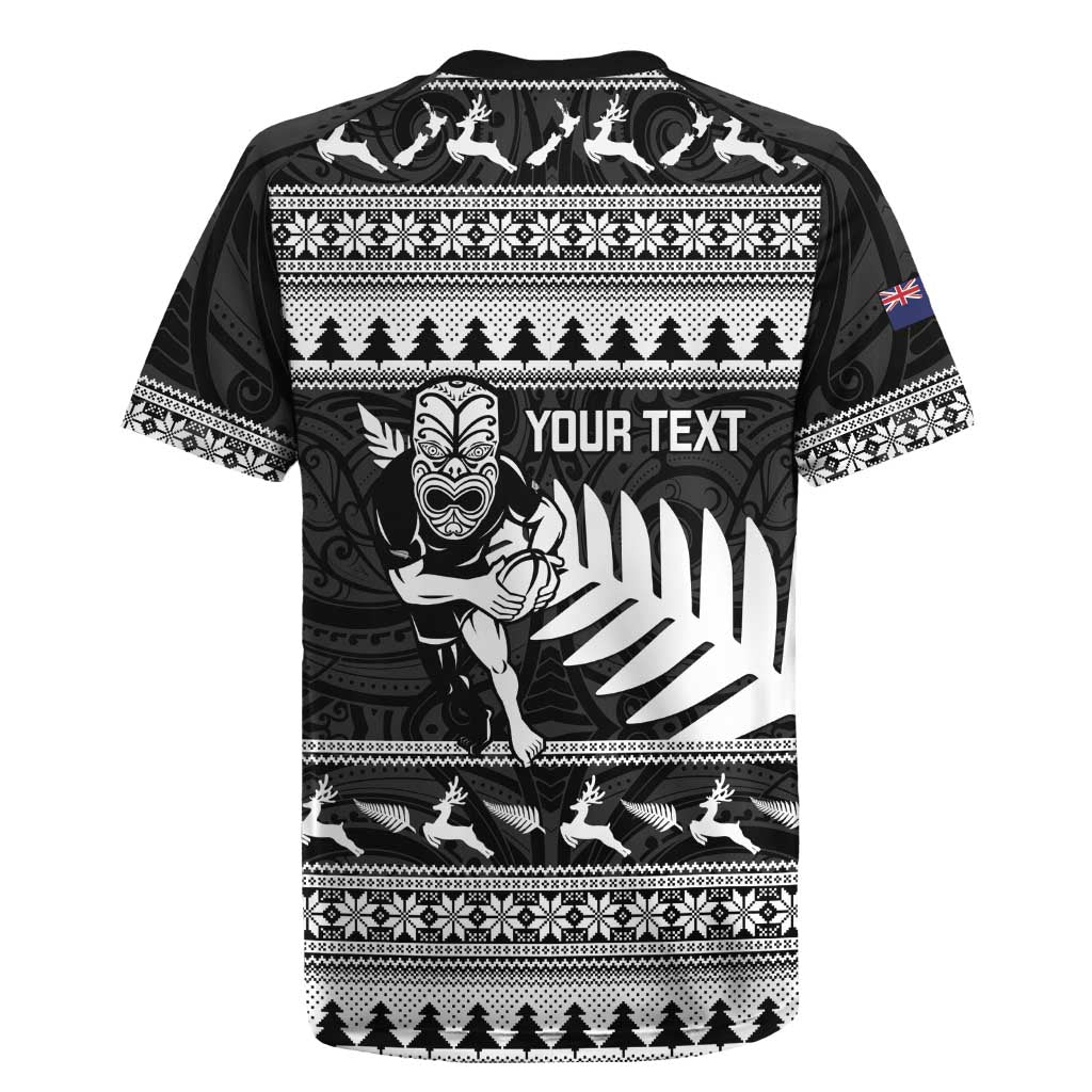 New Zealand Christmas Rugby Personalised Rugby Jersey Meri Kirihimete All Black Maori - Aussie Hoodie
