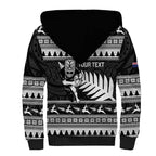 New Zealand Christmas Rugby Personalised Sherpa Hoodie Meri Kirihimete All Black Maori - Aussie Hoodie