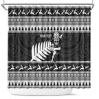 New Zealand Christmas Rugby Personalised Shower Curtain Meri Kirihimete All Black Maori - Aussie Hoodie
