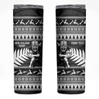 New Zealand Christmas Rugby Personalised Skinny Tumbler Meri Kirihimete All Black Maori - Aussie Hoodie