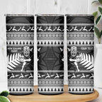 New Zealand Christmas Rugby Personalised Skinny Tumbler Meri Kirihimete All Black Maori - Aussie Hoodie