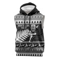 New Zealand Christmas Rugby Personalised Sleeveless Hoodie Meri Kirihimete All Black Maori - Aussie Hoodie