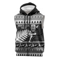 New Zealand Christmas Rugby Personalised Sleeveless Zip Hoodie Meri Kirihimete All Black Maori LT14