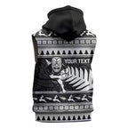New Zealand Christmas Rugby Personalised Sleeveless Zip Hoodie Meri Kirihimete All Black Maori LT14
