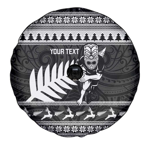 New Zealand Christmas Rugby Personalised Spare Tire Cover Meri Kirihimete All Black Maori - Aussie Hoodie