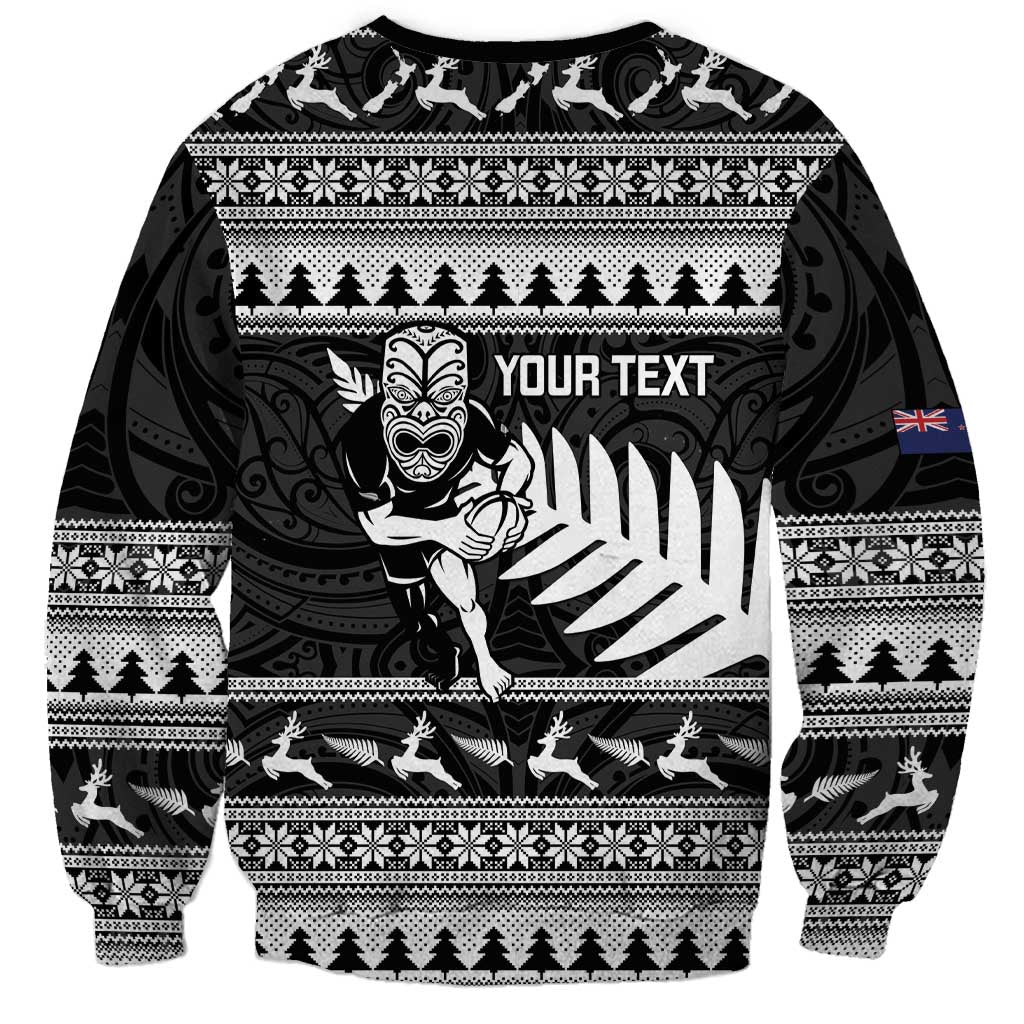 New Zealand Christmas Rugby Personalised Sweatshirt Meri Kirihimete All Black Maori - Aussie Hoodie