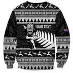 New Zealand Christmas Rugby Personalised Sweatshirt Meri Kirihimete All Black Maori - Aussie Hoodie