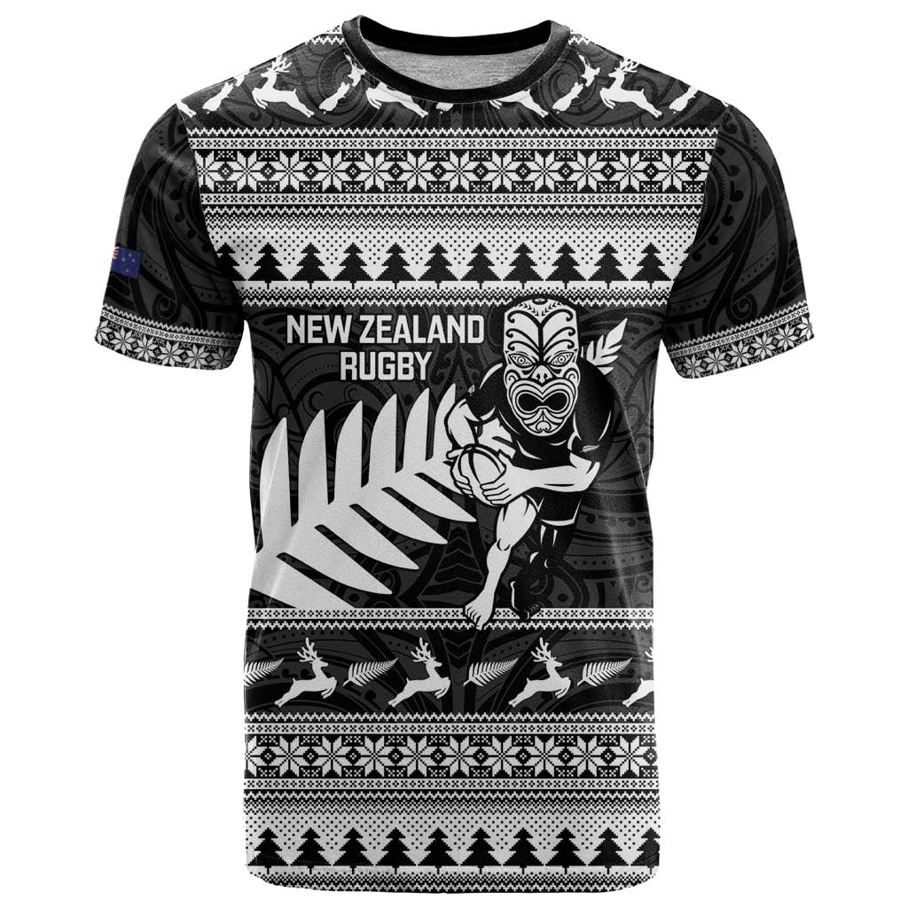 New Zealand Christmas Rugby Personalised T Shirt Meri Kirihimete All Black Maori - Aussie Hoodie