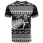 New Zealand Christmas Rugby Personalised T Shirt Meri Kirihimete All Black Maori - Aussie Hoodie