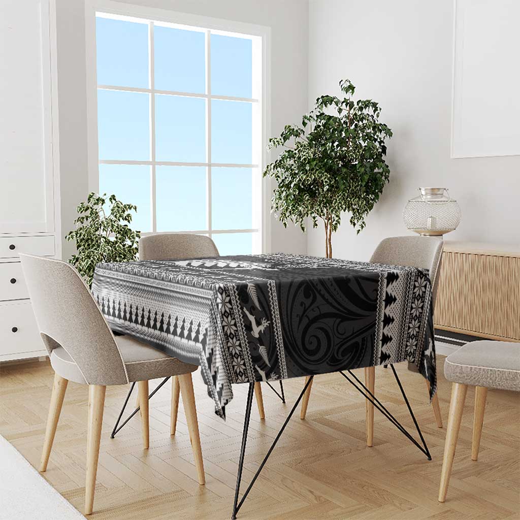 New Zealand Christmas Rugby Personalised Tablecloth Meri Kirihimete All Black Maori - Aussie Hoodie